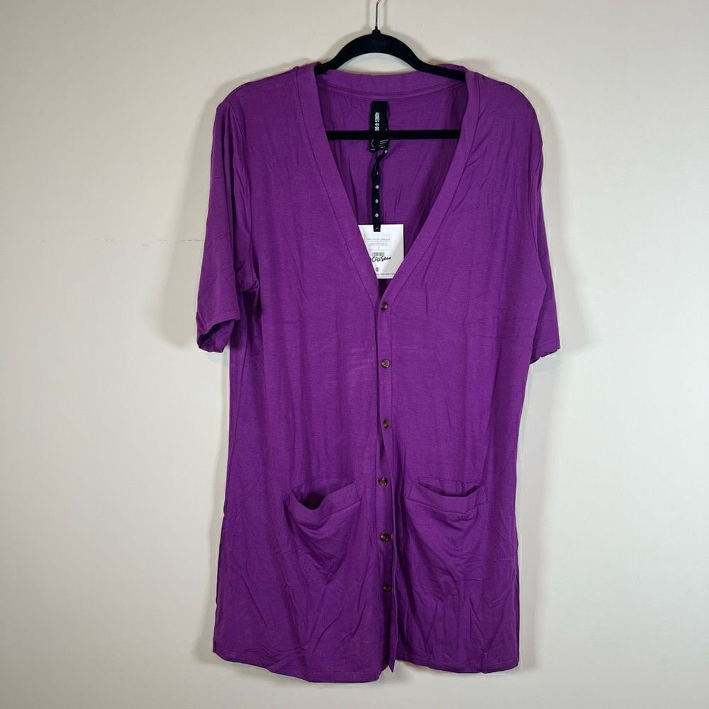 NWT Agnes & Dora Welt Pocket Cardigan Amethyst Large